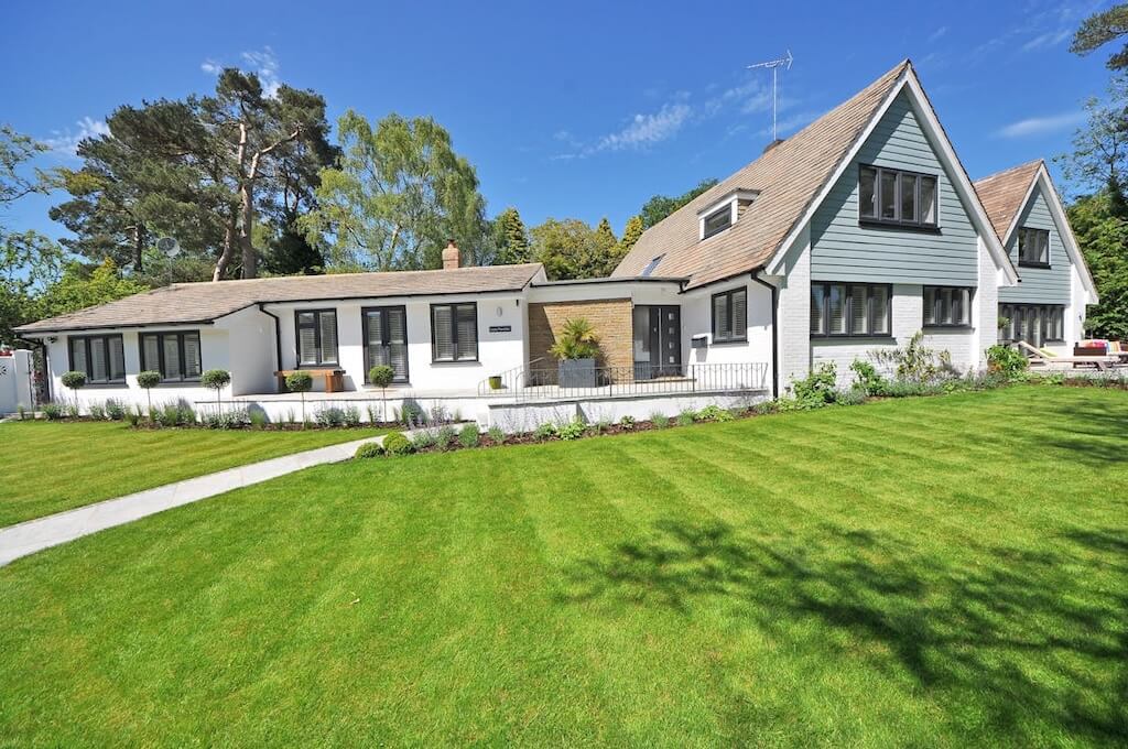 large house with well maintained lawn