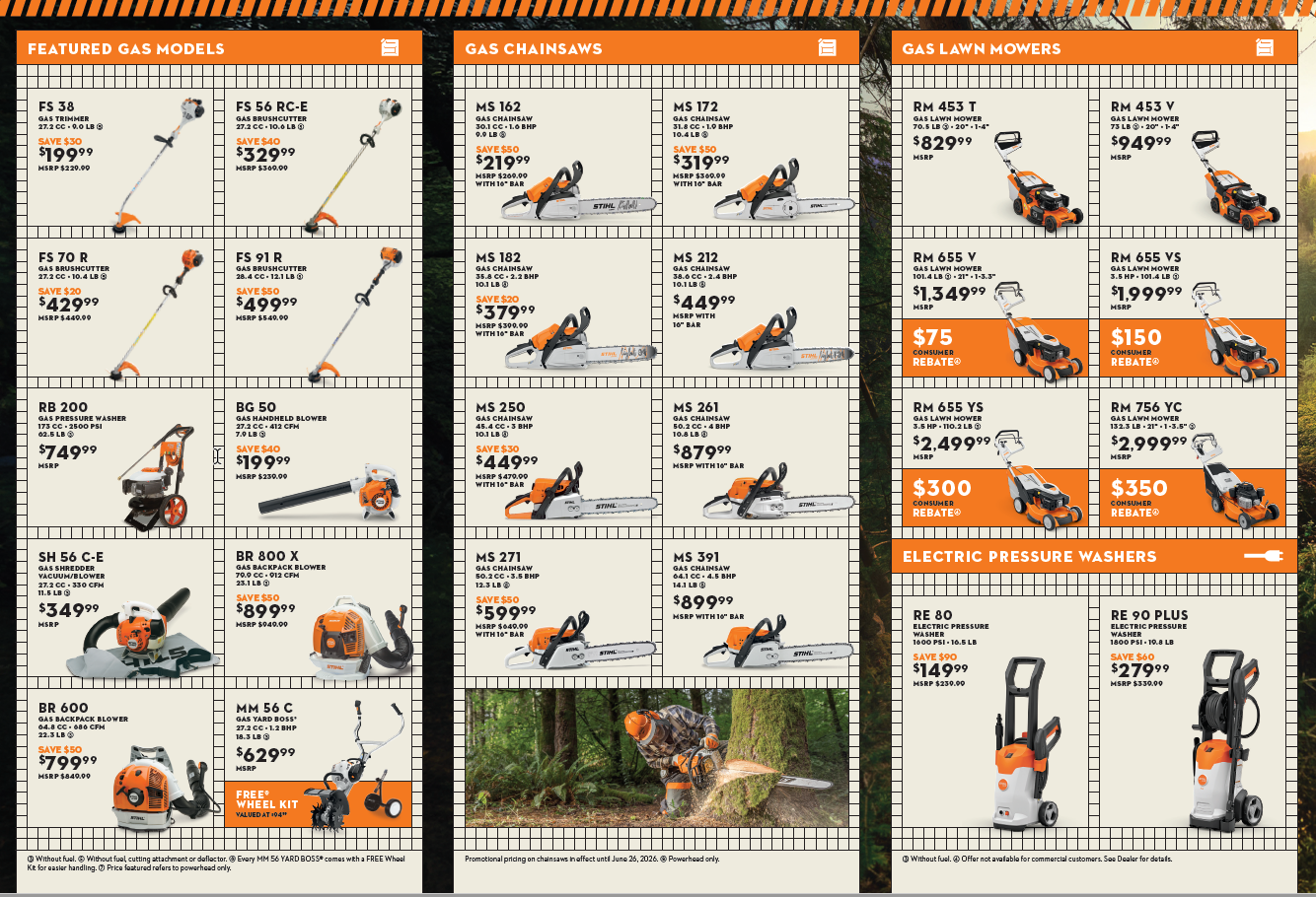 Stihl Gas Models - Spring Promotions